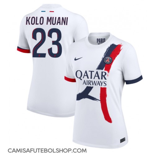 Camisa de time de futebol Paris Saint-Germain Randal Kolo Muani #23 Replicas 2º Equipamento Feminina 2024-25 Manga Curta